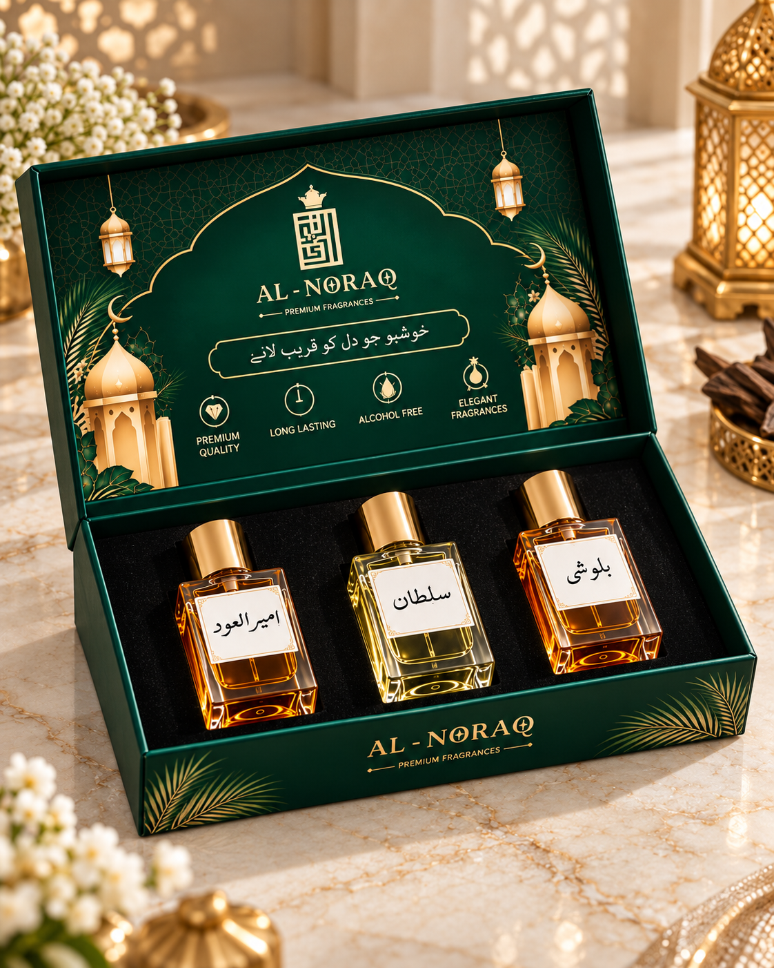 Premium 3 Pack Attar Gift Set – Luxury Arabic Perfume Oils Gift Box