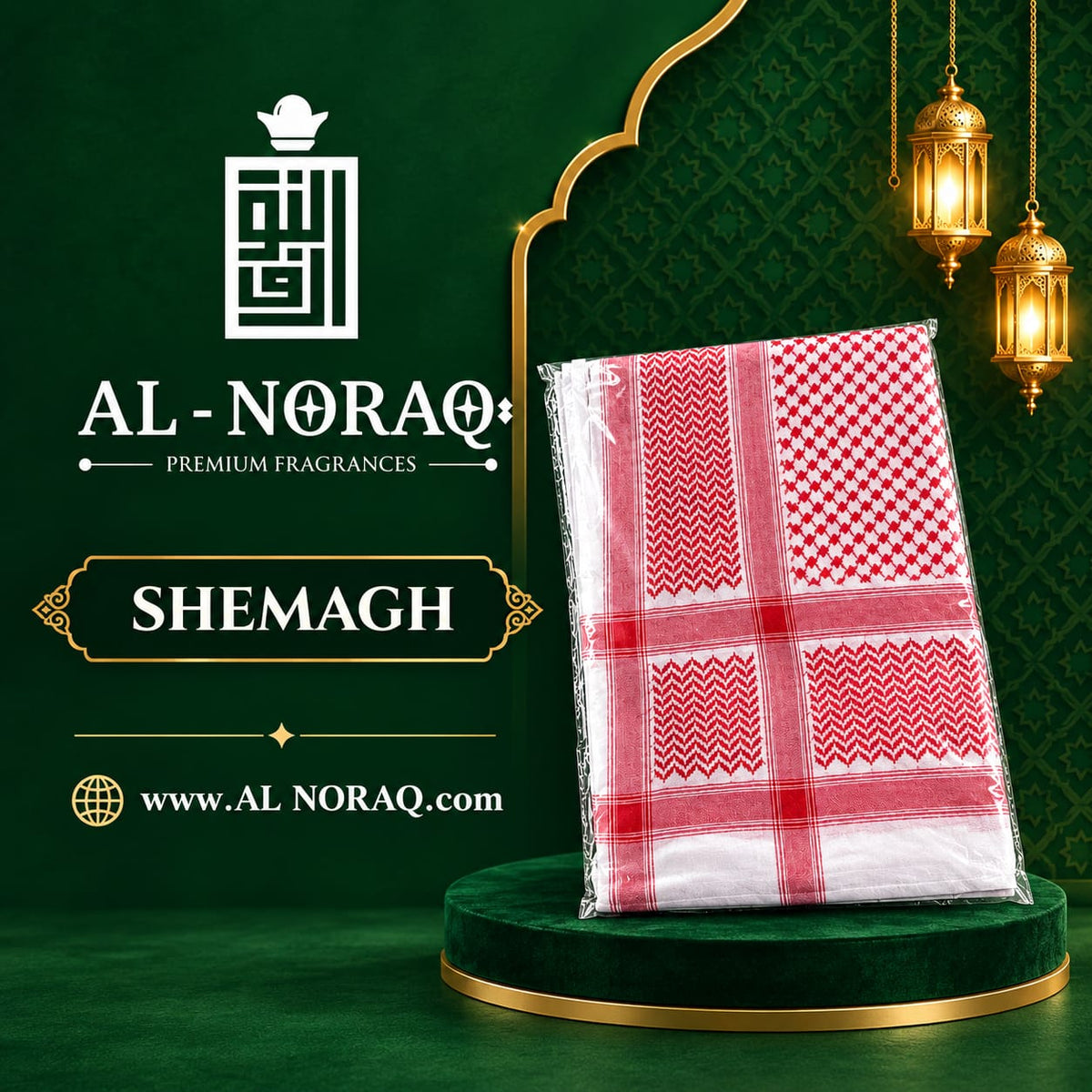 Al Noraq Premium Shemagh – Traditional Arabic Headscarf for Men