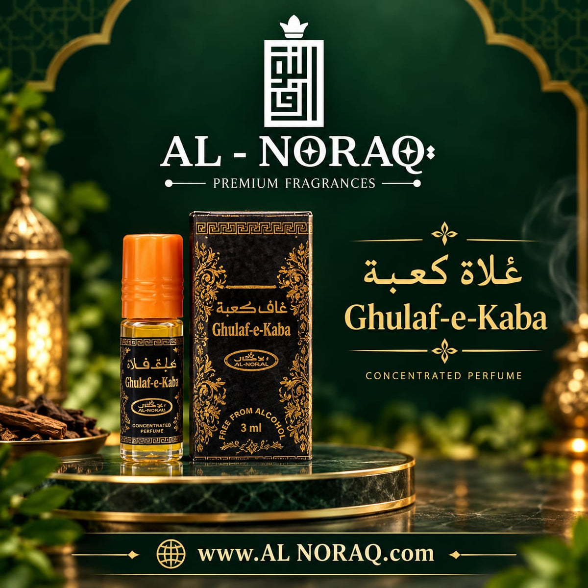Al Noraq Ghulaf-e-Kaba 3ml – Premium Alcohol-Free Concentrated Perfume