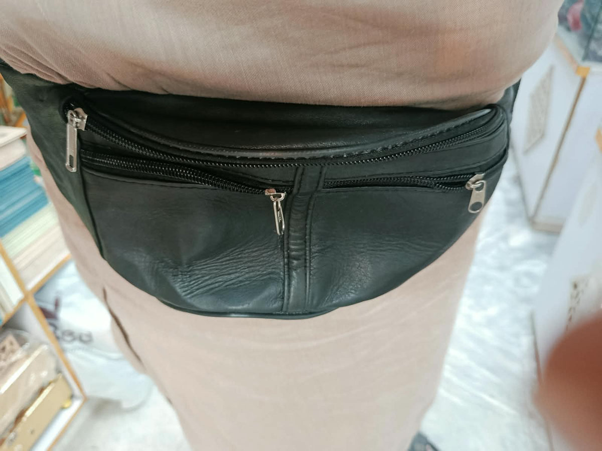 Al Noraq Premium Hajj Leather Bag – Travel & Pilgrimage Waist Bag