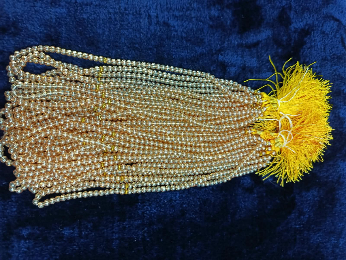 Al Noraq Golden Sheesha Tasbih – 100 Dana | Dozen Pack
