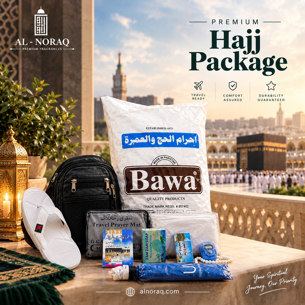 Al Noraq Premium Hajj Bundle – Complete Hajj & Umrah Travel Essentials Kit