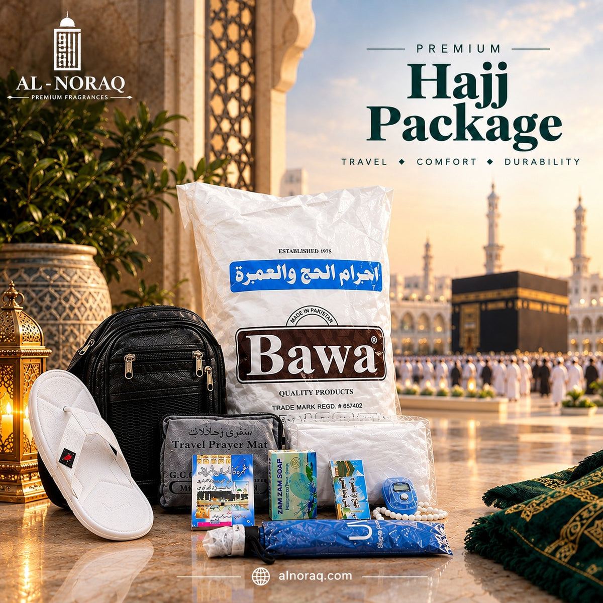 Al Noraq Premium Hajj Bundle – Complete Hajj & Umrah Travel Essentials Kit